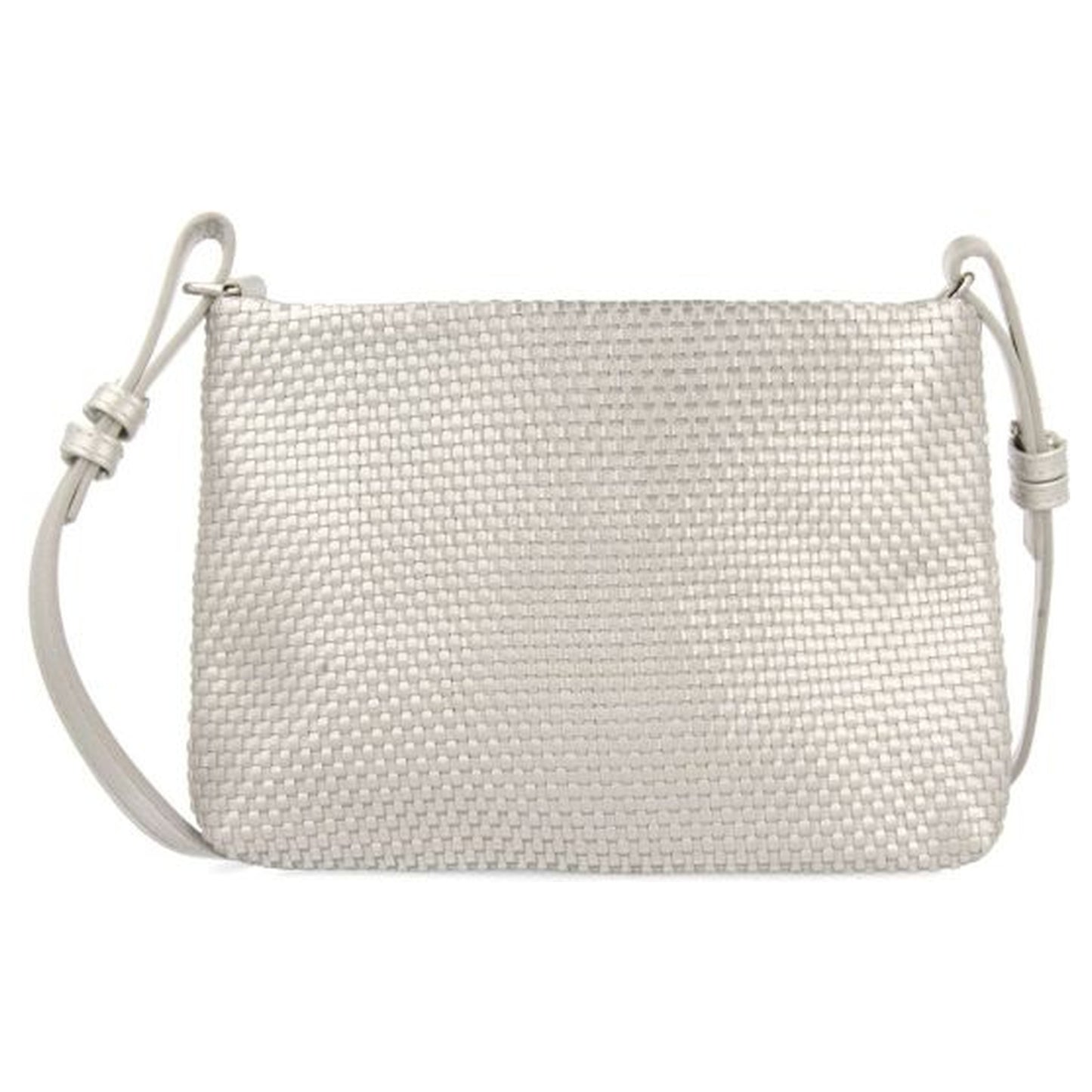 BOLSO BANDOLERA PLATA CON TRENZADO MORVAH GIOSEPPO 72300