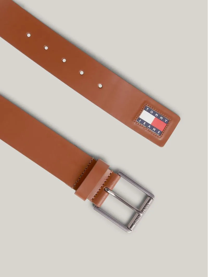 CINTURON DE CUERO CON HEBILLA DE RULO AM0AM12340