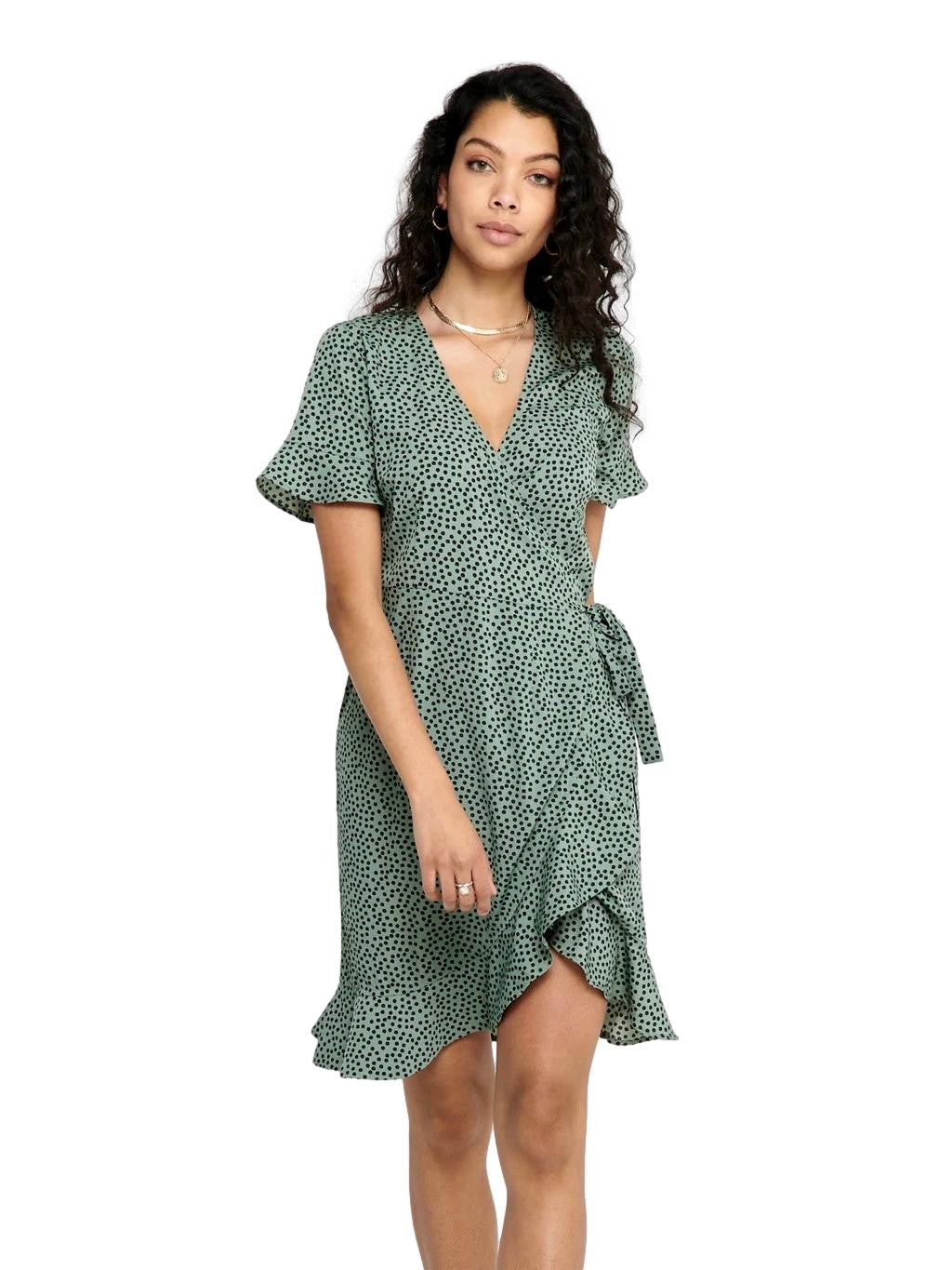 VESTIDO VERDE CRUZADO MUJER ONLY 15206407