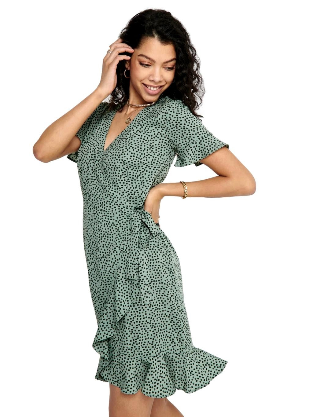 VESTIDO VERDE CRUZADO MUJER ONLY 15206407
