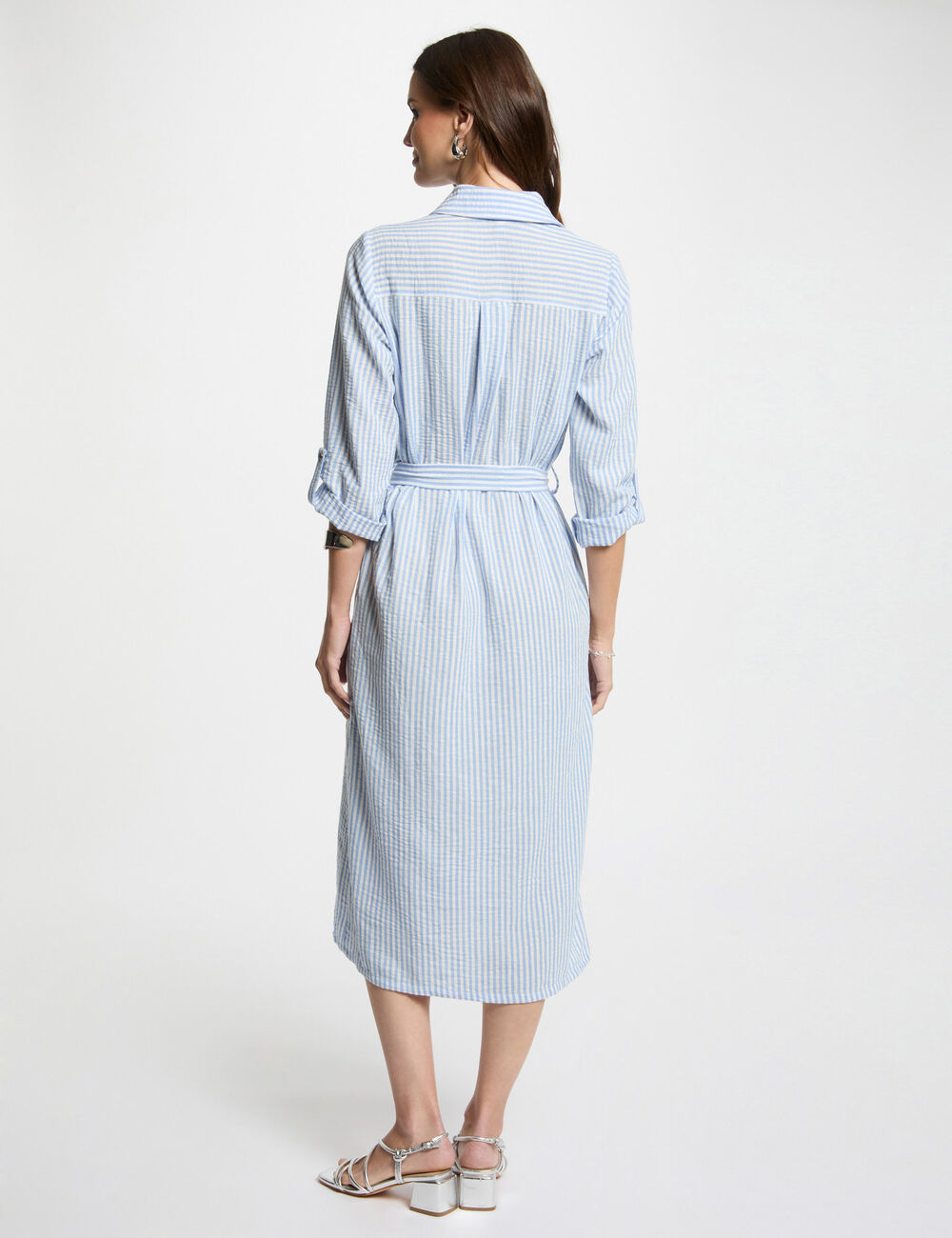 VESTIDO RECTO CON RAYAS AZUL MUJER MORGAN 251-RCIL