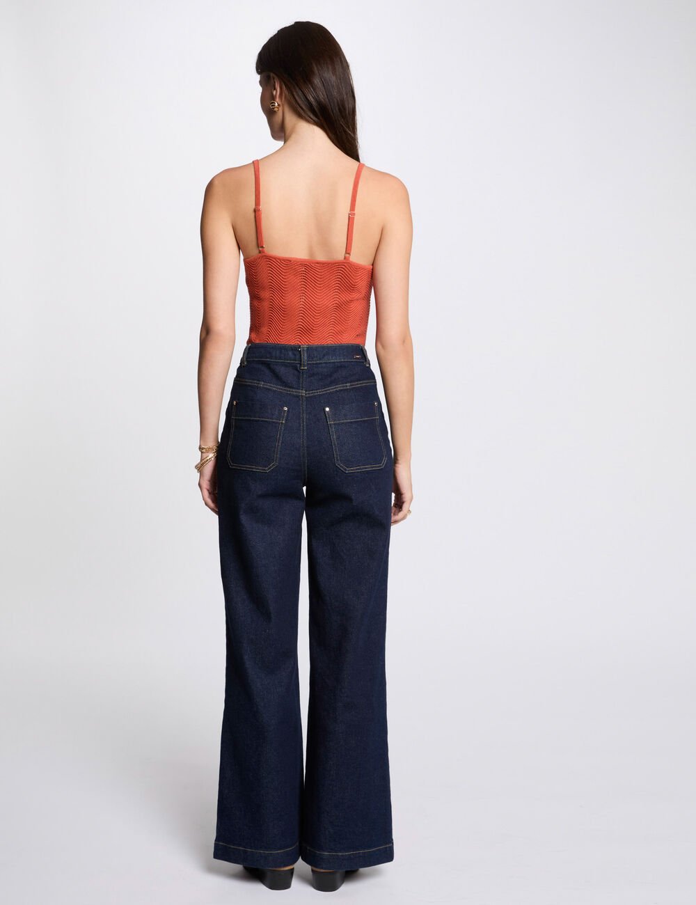 TOP PUNTO TIRANTES FINOS NARANJA OSCURO MUJER MORGAN 251-MOLOVIC