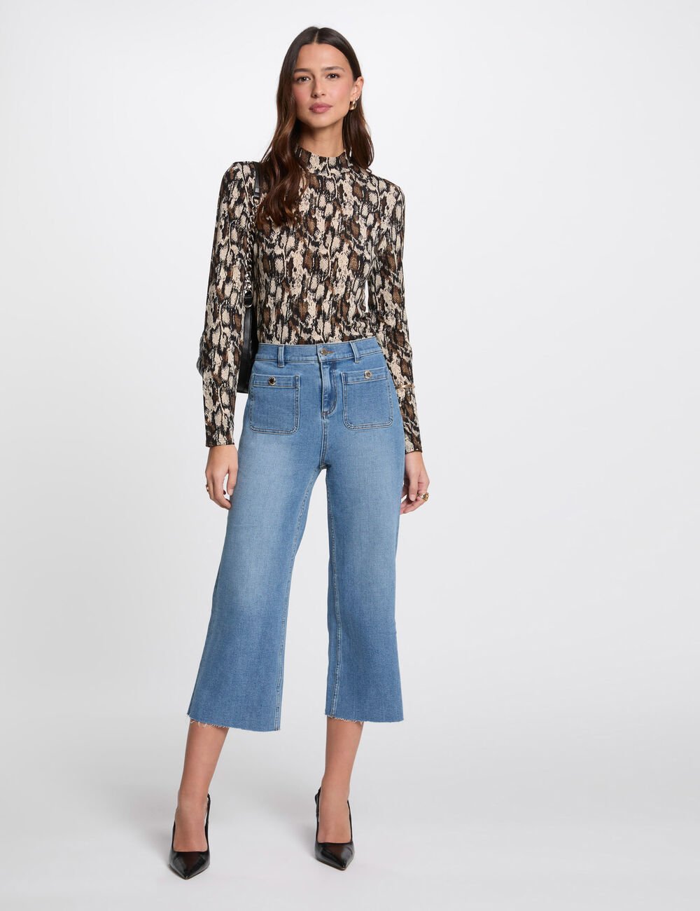 PANTALÓN MUJER PERNERA ANCHA MARFIL MORGAN 241-PCLIC