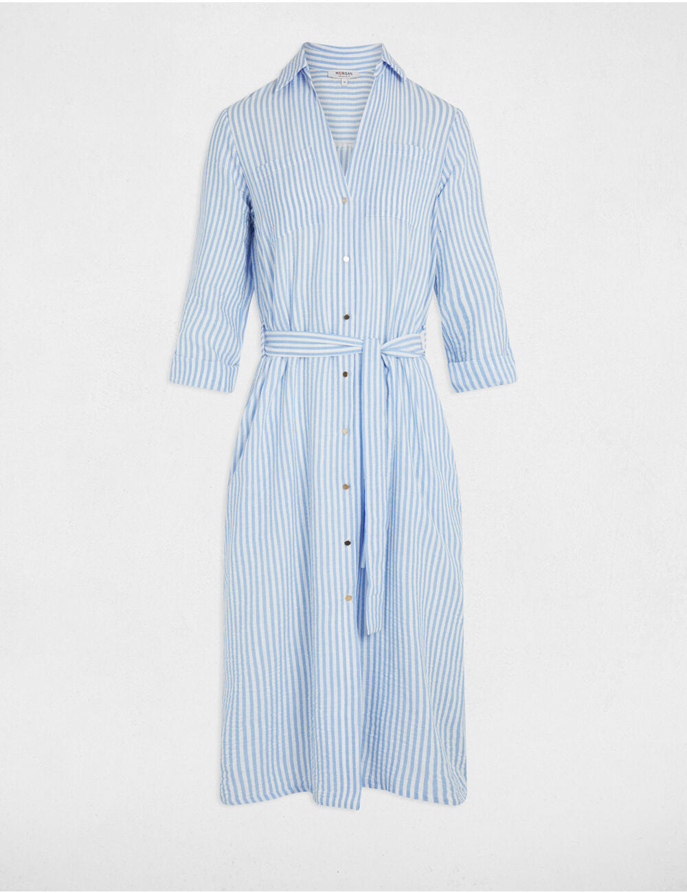 VESTIDO RECTO CON RAYAS AZUL MUJER MORGAN 251-RCIL