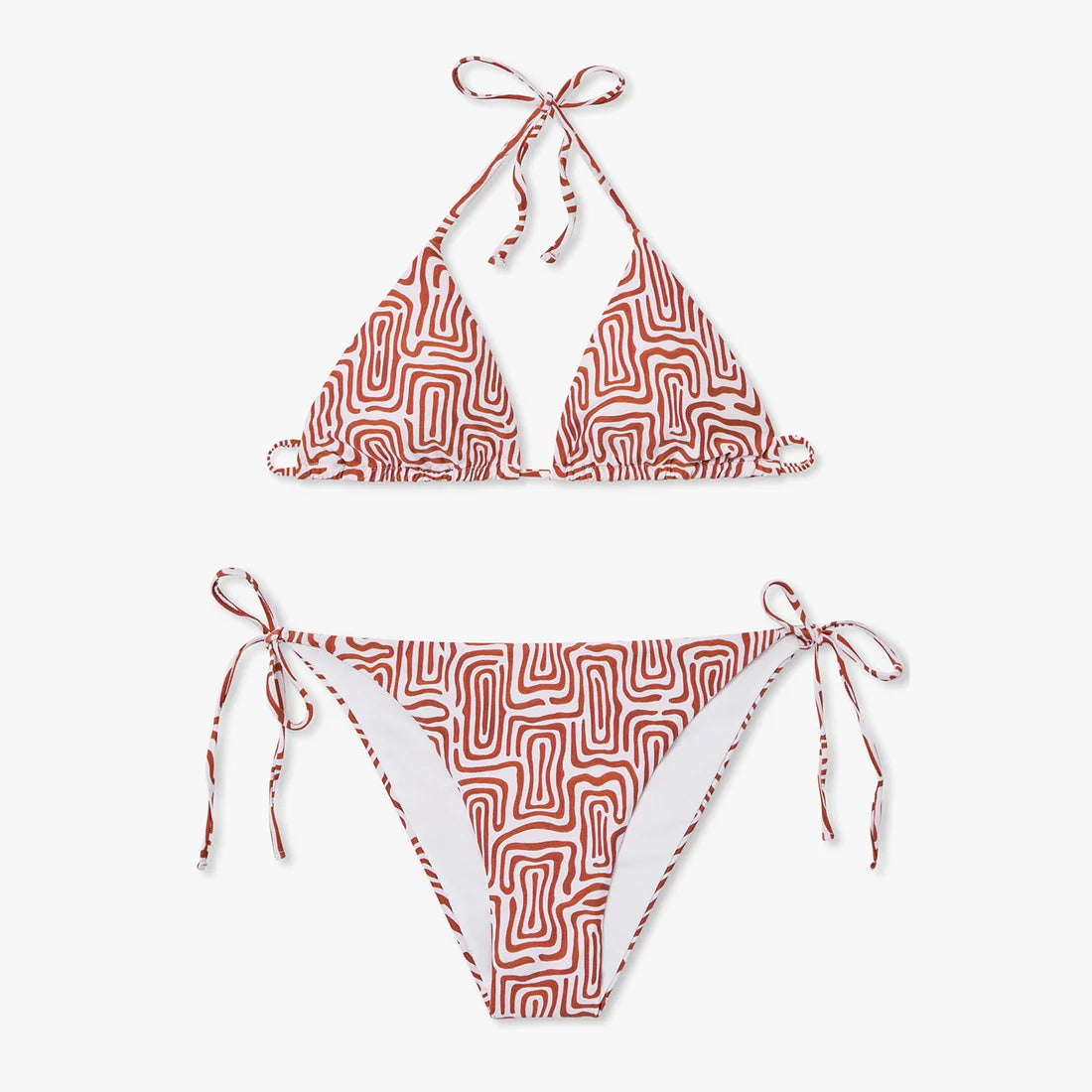 BIKINI MUJER LABYRINTH BEIGE & RED JIMMMY LION