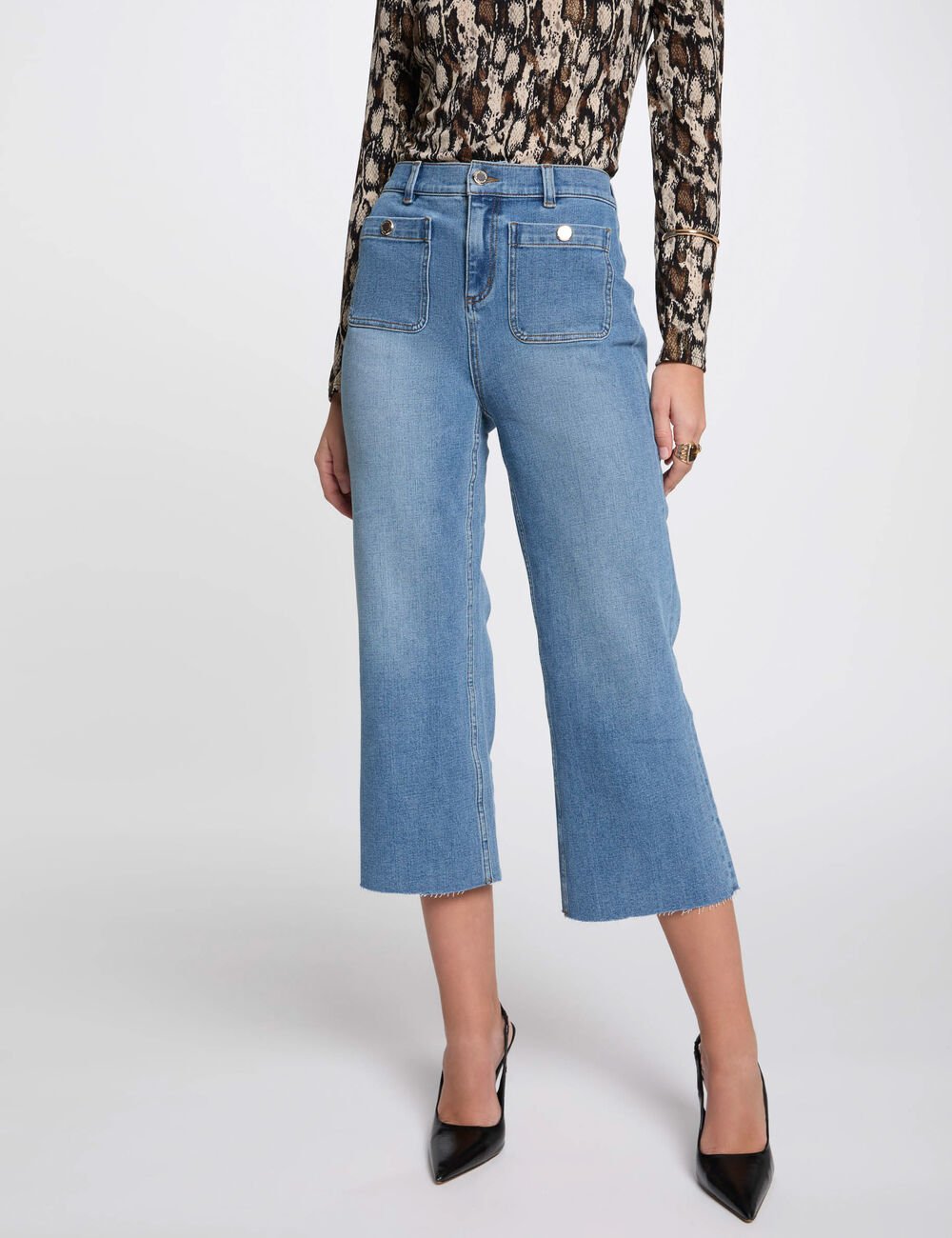 PANTALÓN MUJER PERNERA ANCHA MARFIL MORGAN 241-PCLIC