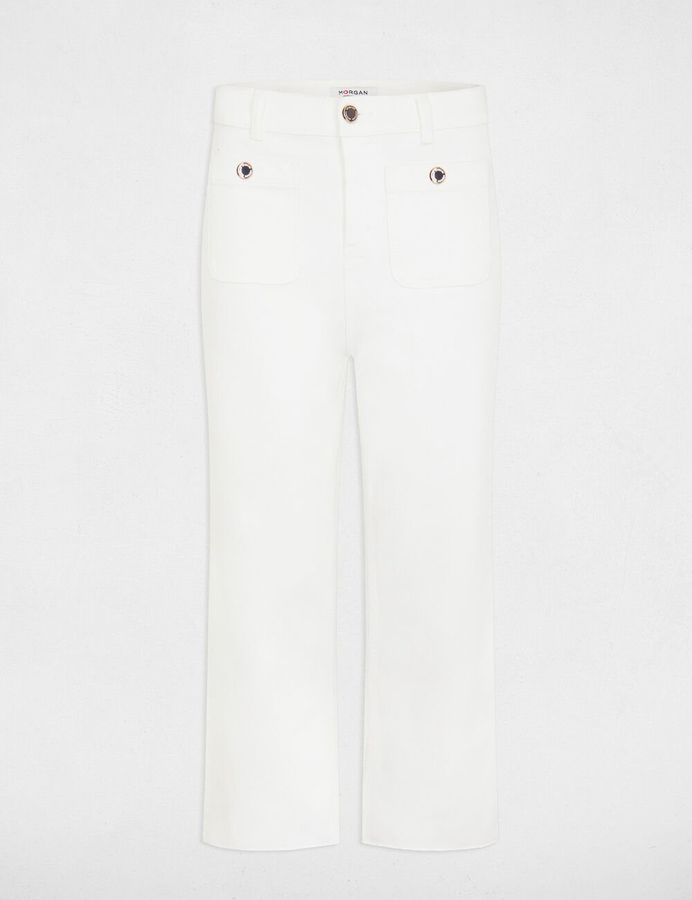 PANTALÓN MUJER PERNERA ANCHA MARFIL MORGAN 241-PCLIC