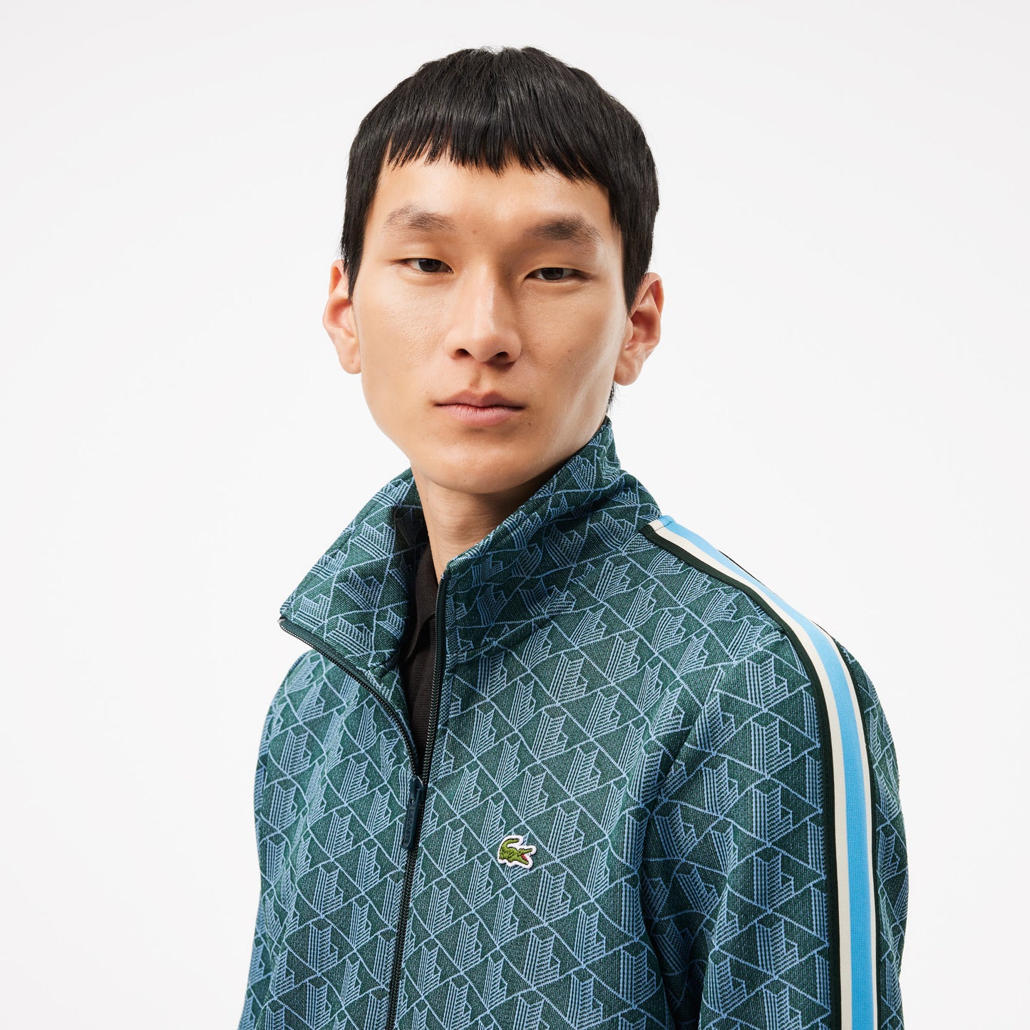 SUDADERA CREMALLERA LACOSTE CON MONOGRAMA SH1368-00-IB4