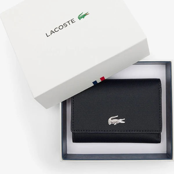 BILLETERA CON BORDE DE SOLAPA LACOSTE NF4190AA
