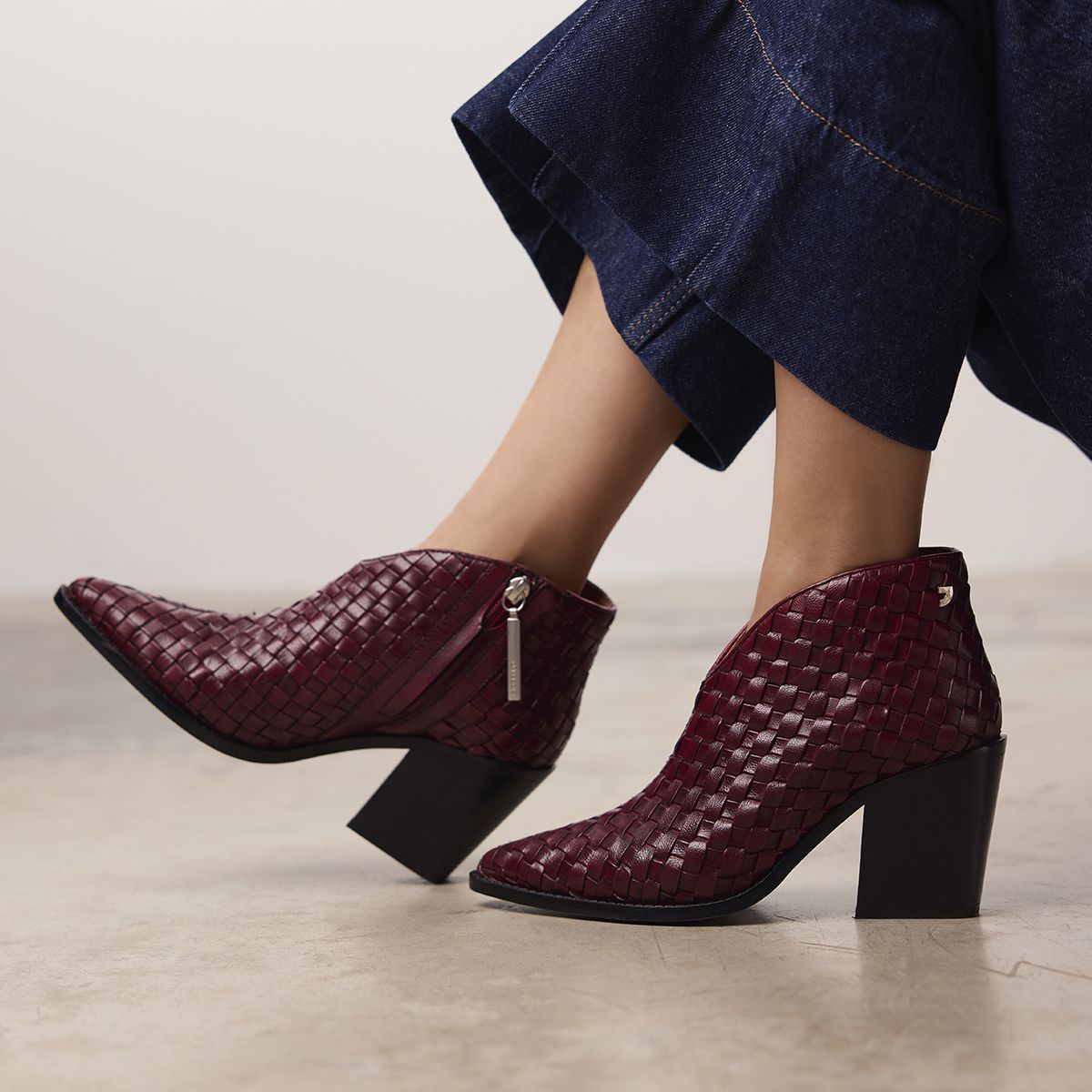 BOTINES TRENZADO TACÓN PIEL TAMASI 73572