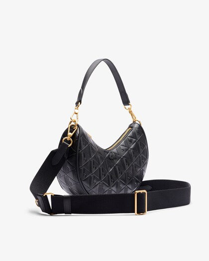 BOLSO MEDIA LUNA PIEL EN RELIEVE LACOSTE NF4710MH
