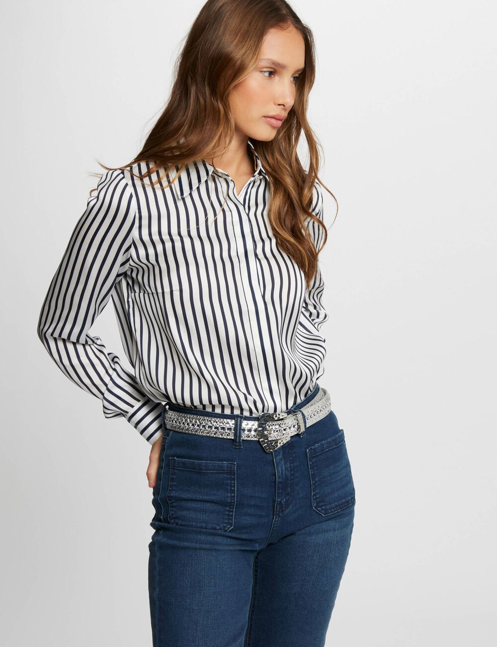 CAMISA DE MANGA LARGA RAYAS MULTICOLOR MUJER MORGAN 241-CHICHI