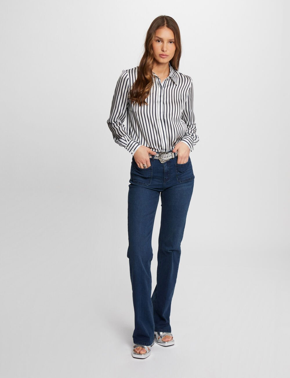 CAMISA DE MANGA LARGA RAYAS MULTICOLOR MUJER MORGAN 241-CHICHI