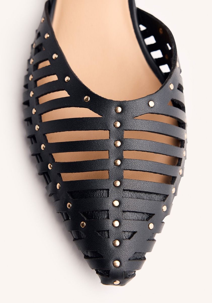 BAILARINAS TIRAS TACÓN PIEL FLETCHER 74075