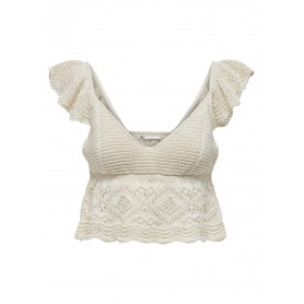 TOP RUFFLE BEIGE MUJER ONLY KIRSTIE 15291464