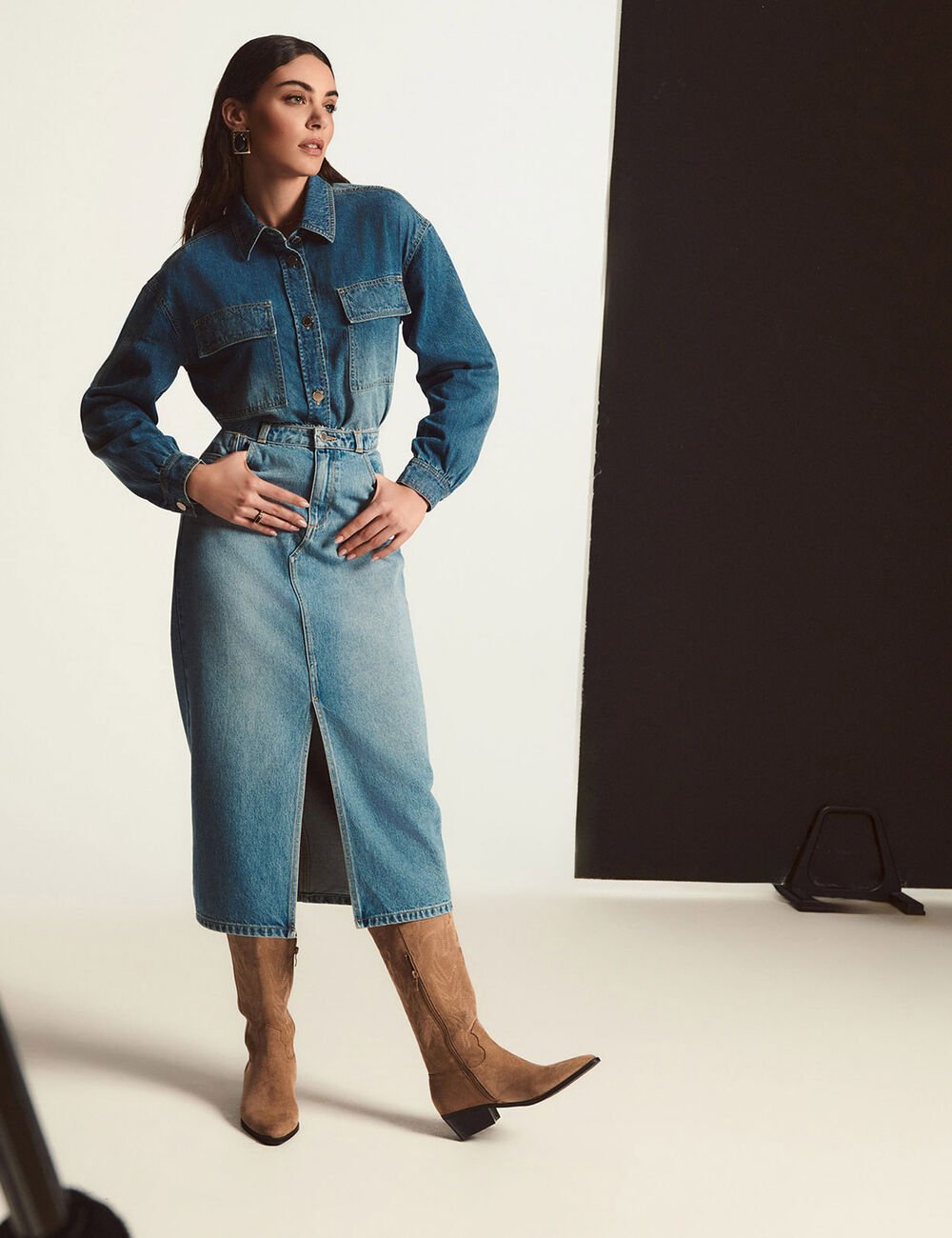 FALDA MIDI VAQUERA MORGAN 251-JROMA