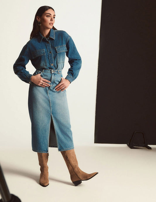 FALDA MIDI VAQUERA MORGAN 251-JROMA