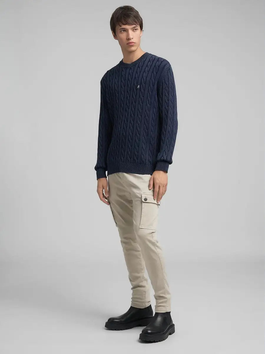 JERSEY ALGODÓN CON LABOR TRENZADA HOMBRE REPLAY UK4866