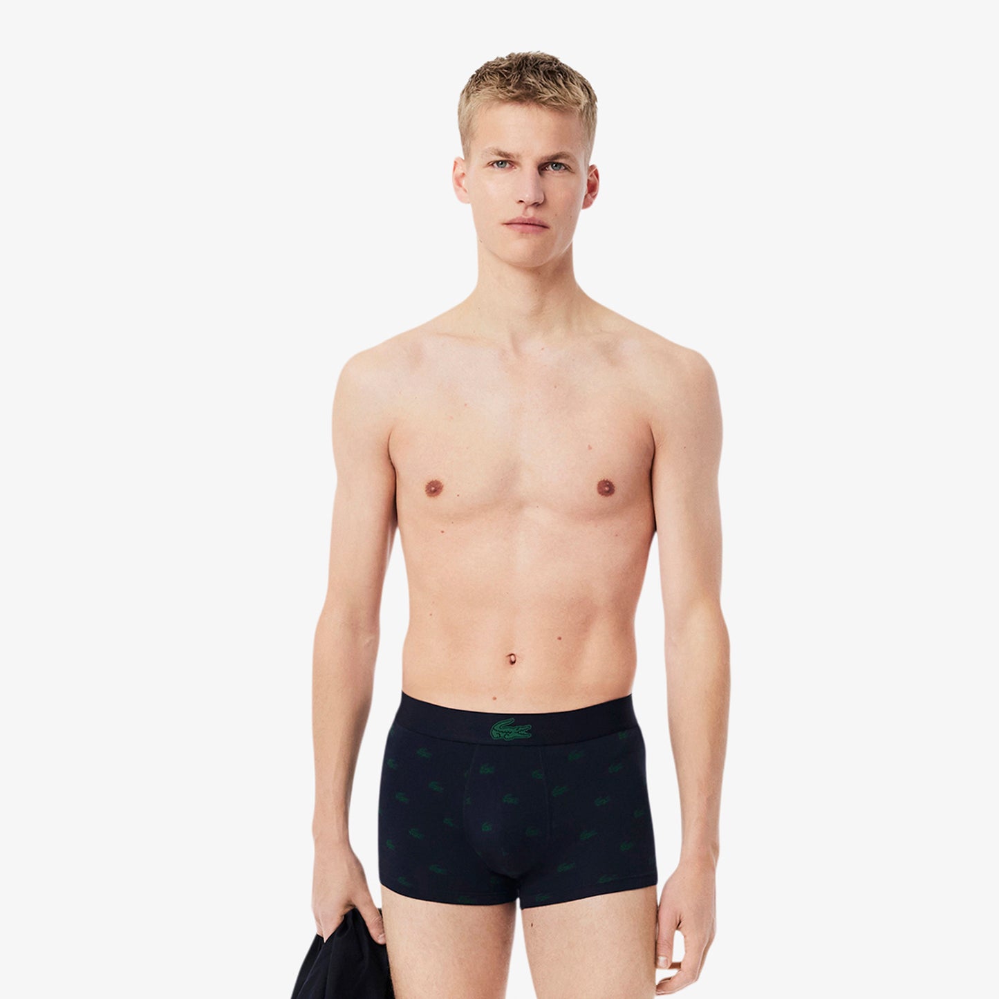 PACK  3 BOXERS LACOSTE ABIMES/VERT-ARGENT SH5154