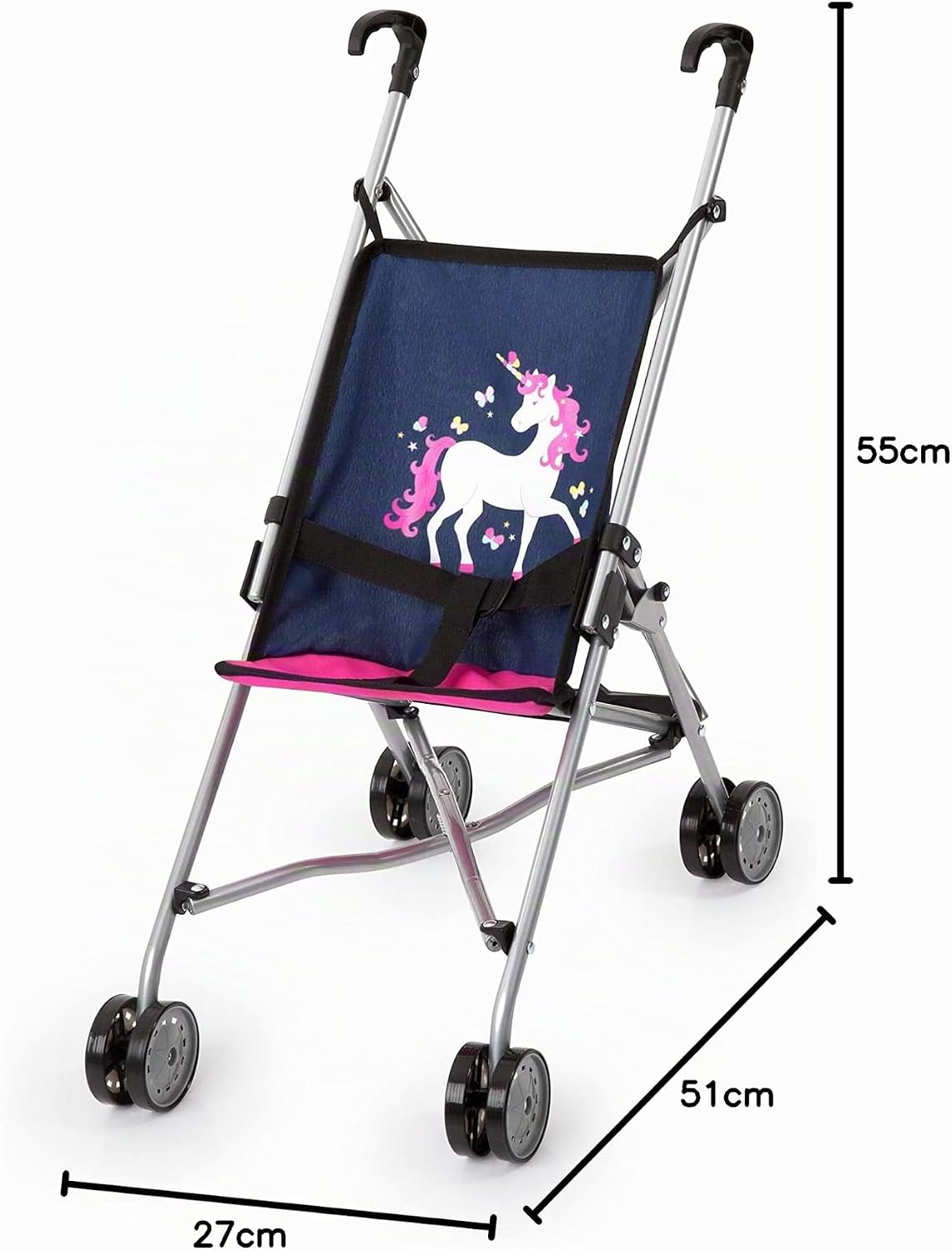 CARRITO PARA MUÑECAS BAYER UNICORN PLEGABLE 30154AA