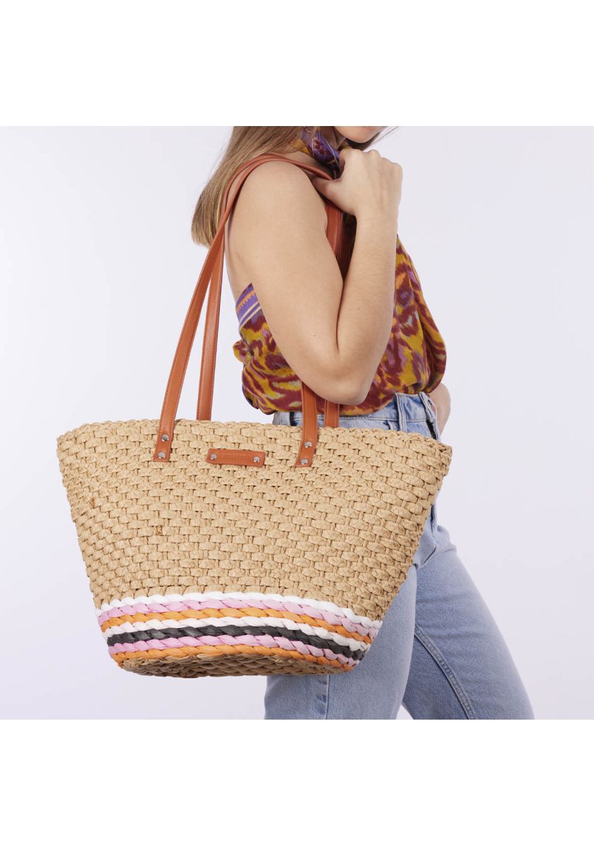 CAPAZO MUJER RAFIA MULTICOLOR GIOSEPPO 68375