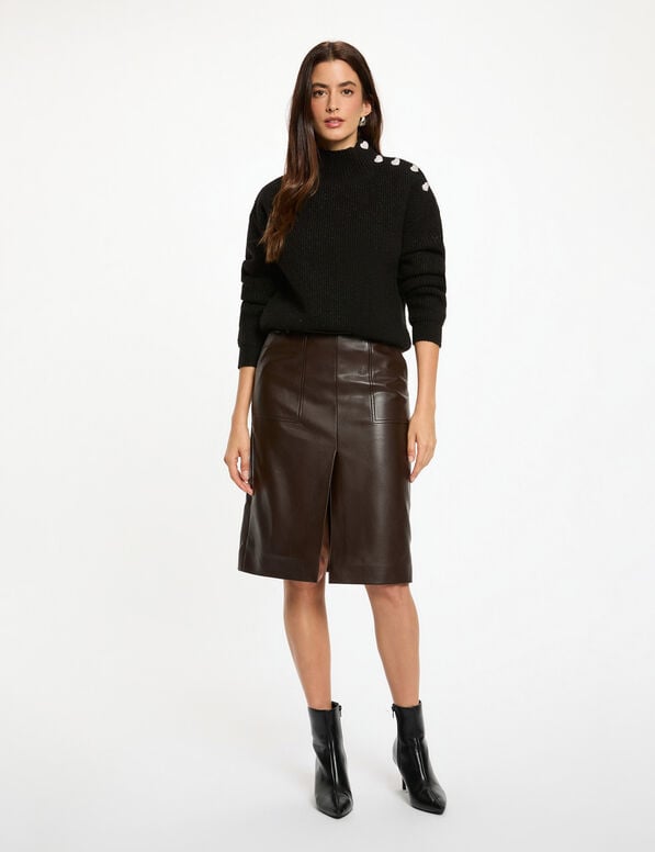 FALDA RECTA CUERO SINTETICO MORGAN 251-JILF