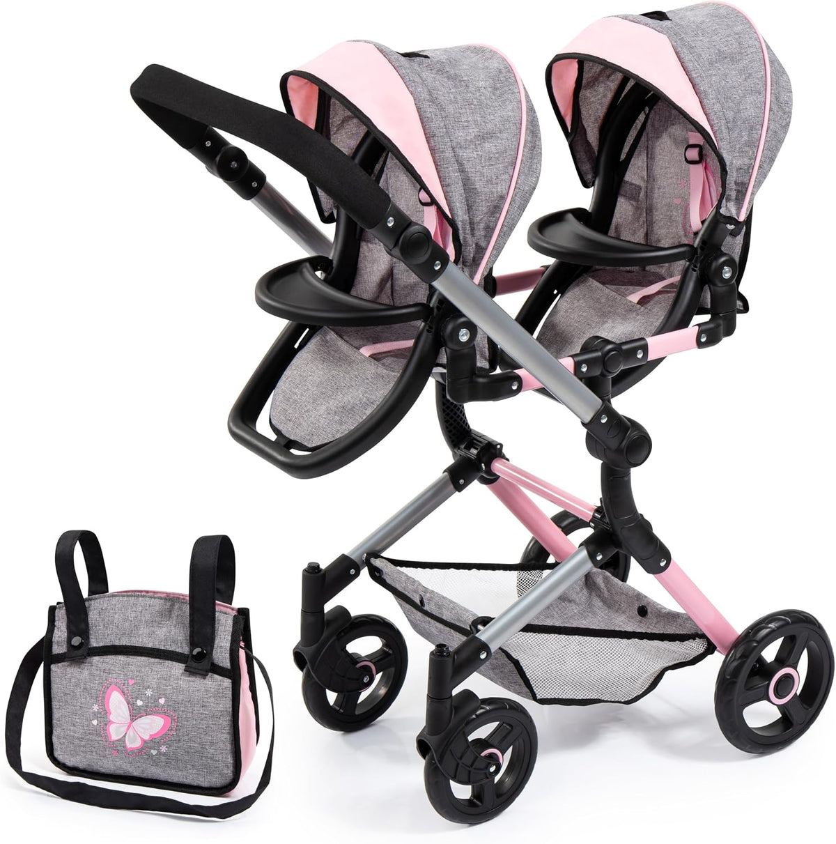 COCHECITO MUÑECAS TWIN NEO PINK BAYER 26233AA