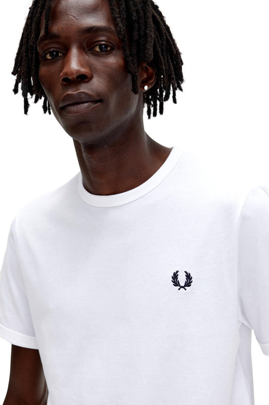 CAMISETA BLANCA HOMBRE FRED PERRY M3519