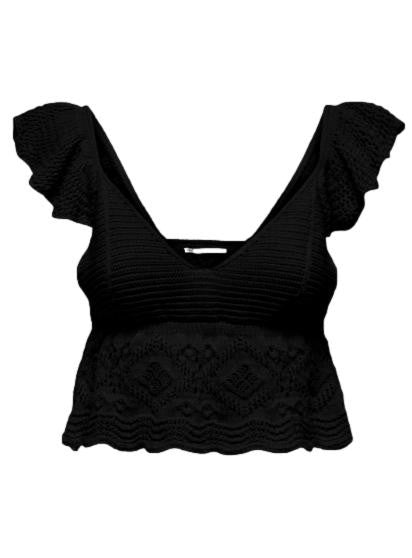 TOP RUFFLE NEGRO MUJER ONLY KIRSTIE 15291464