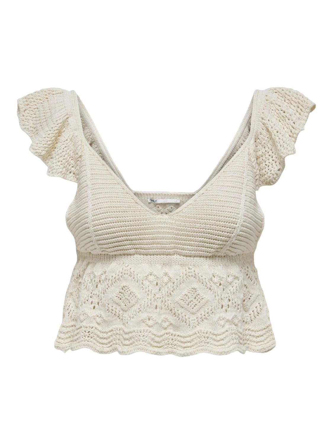TOP RUFFLE BEIGE MUJER ONLY KIRSTIE 15291464