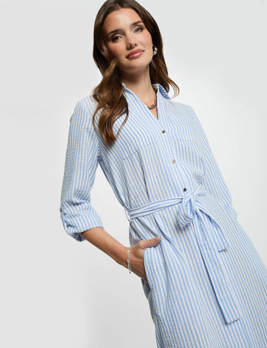 VESTIDO RECTO CON RAYAS AZUL MUJER MORGAN 251-RCIL