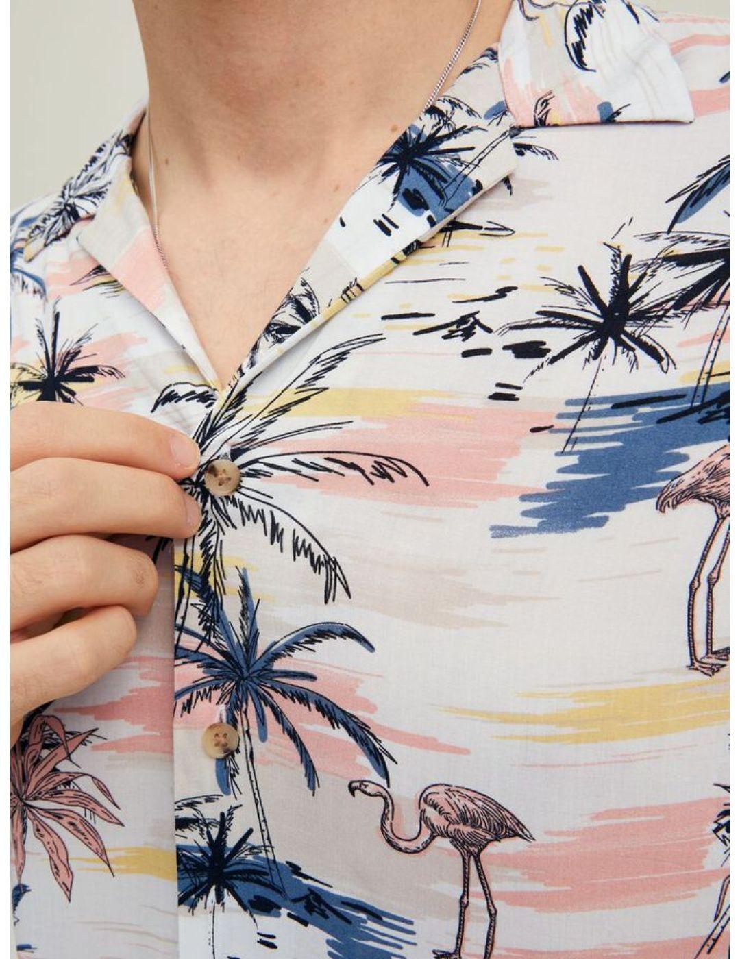 CAMISA JACK&JONES MANGA CORTA TROPIC WHITE FLORAL