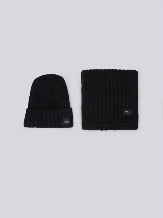 CONJUNTO UNUSEX GORRO BUFANDA REPLAY AX8022