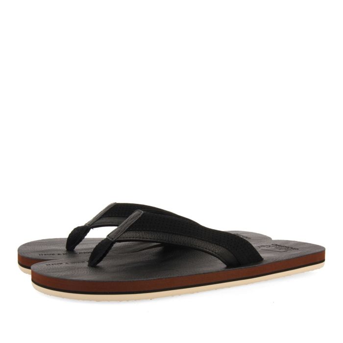 CHANCLAS NEGRAS CON CORTE BICOLOR PARA HOMBRE BRENT