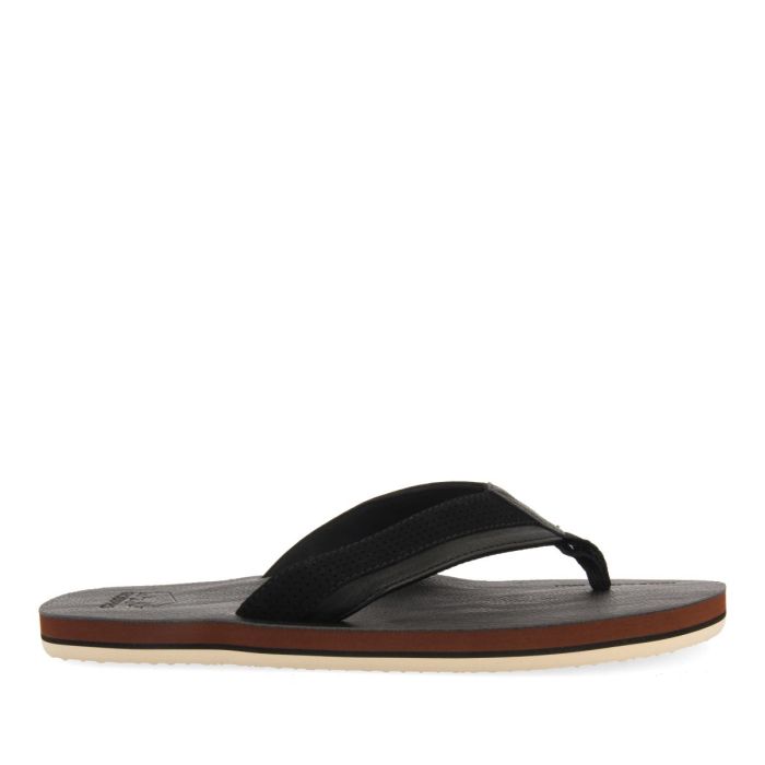 CHANCLAS NEGRAS CON CORTE BICOLOR PARA HOMBRE BRENT