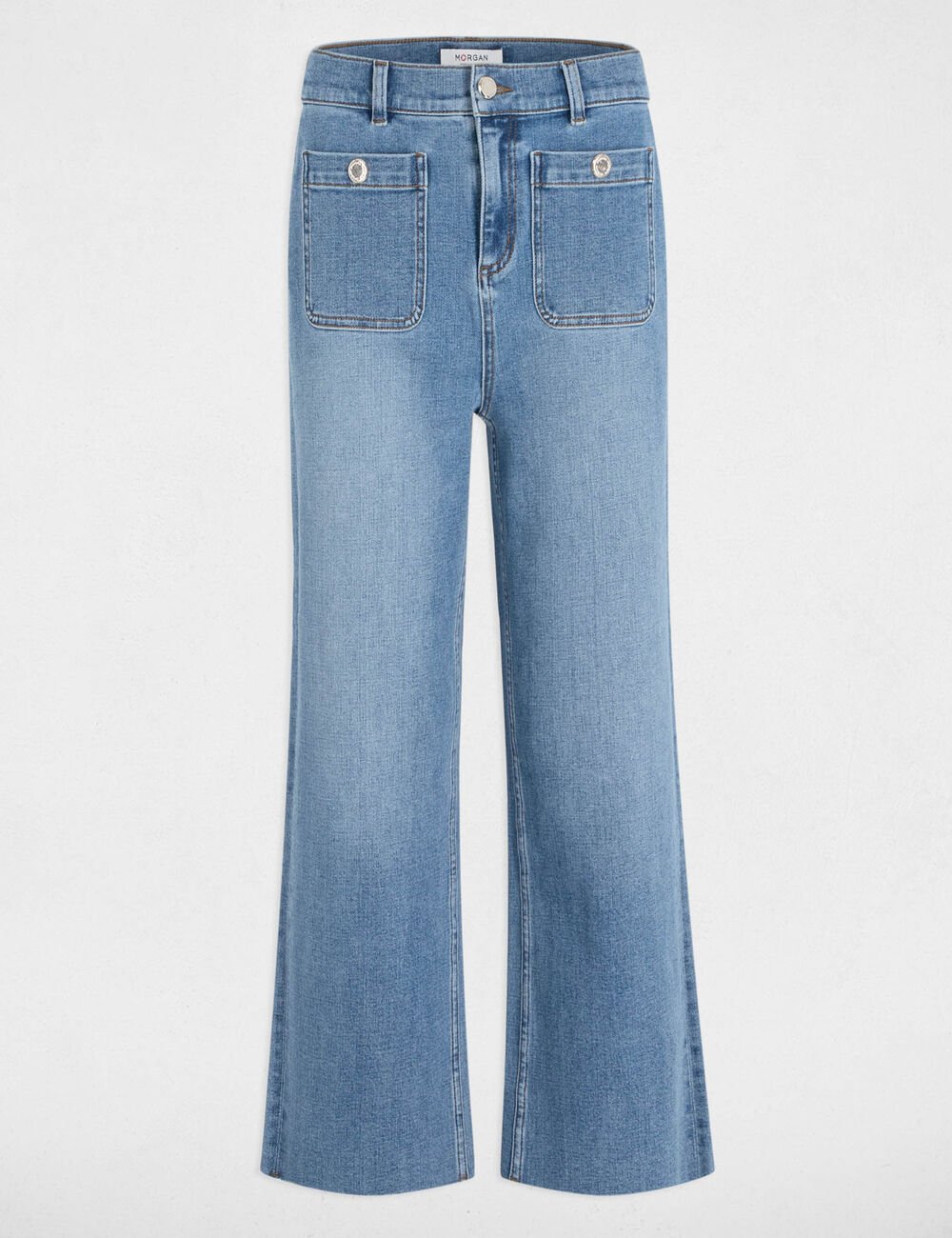 PANTALÓN MUJER PERNERA ANCHA MARFIL MORGAN 241-PCLIC