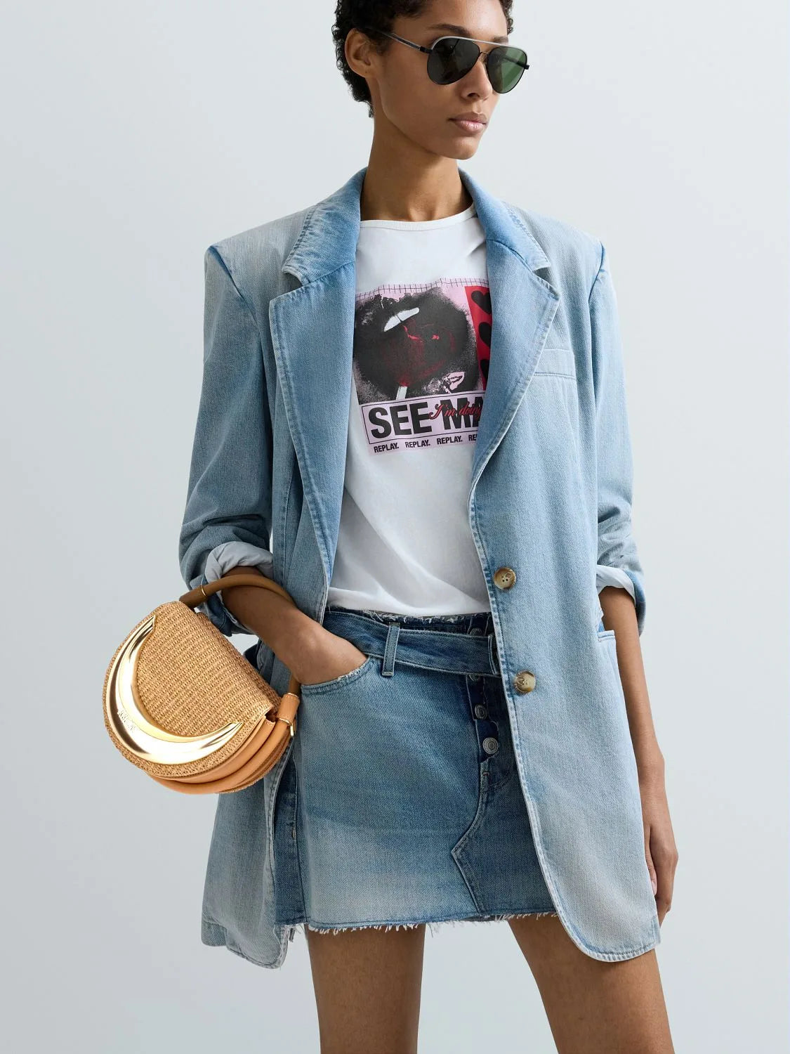 BOLSO MUJER CIRCULAR RAFIA REPLAY FW3003