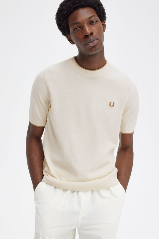 Camiseta de punto con parte delantera con textura FRED PERRY