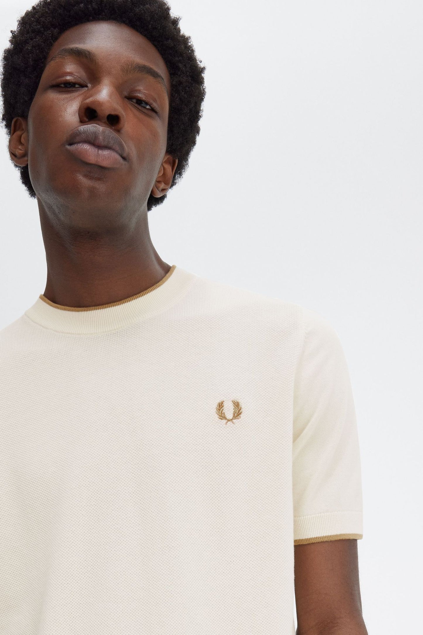 Camiseta de punto con parte delantera con textura FRED PERRY