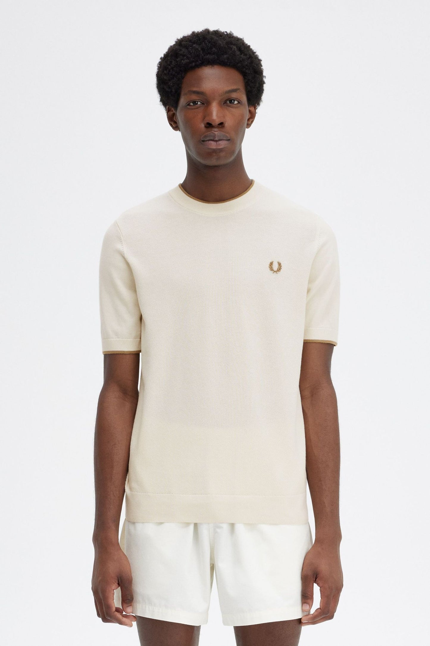 Camiseta de punto con parte delantera con textura FRED PERRY