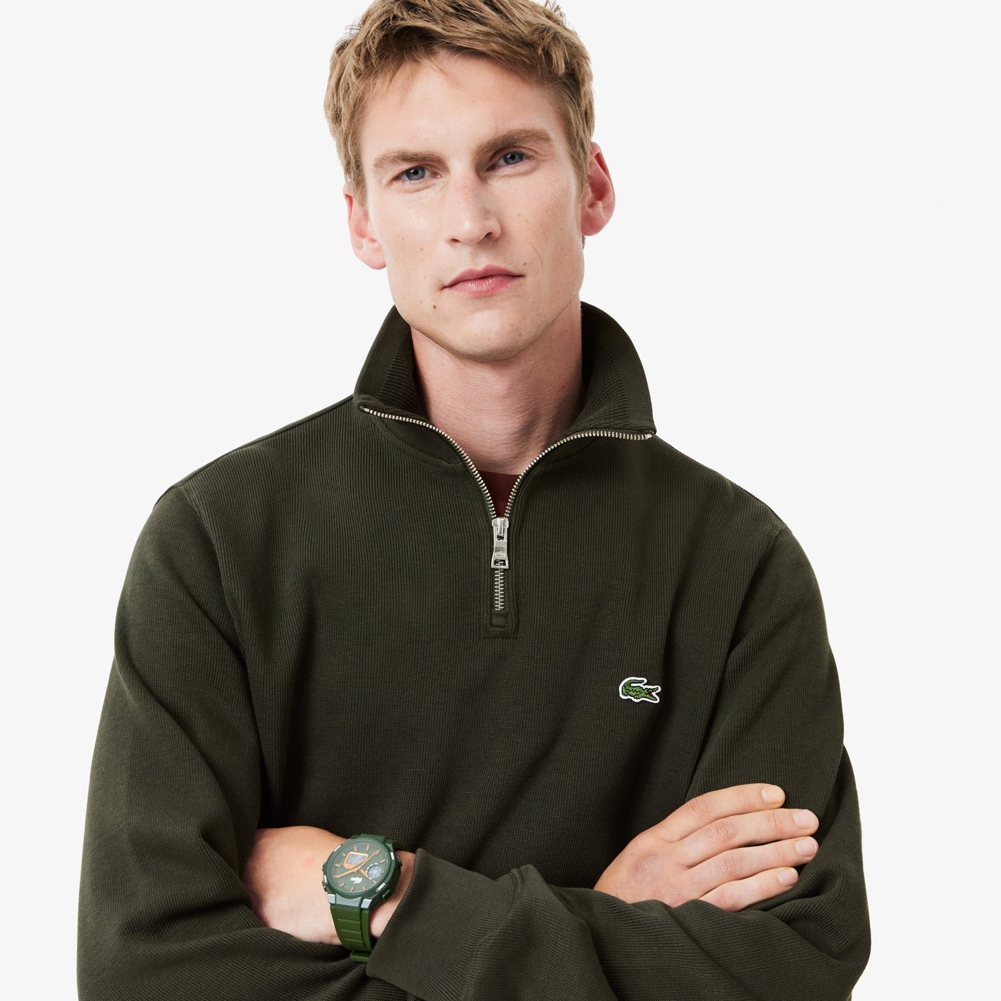 SUDADERA INTERLOCK CUELLO ALTO Y CREMALLARE LACOSTE SH1927