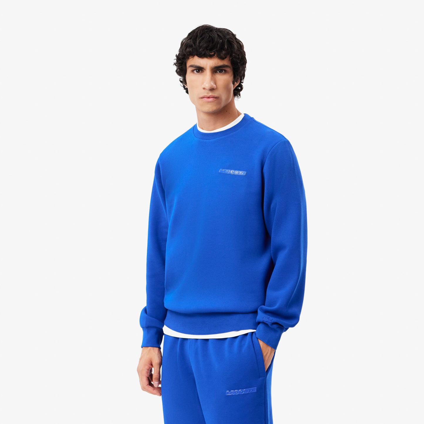 SUDADERA LACOSTE CON INSIGNIA SH2858-00-HJM