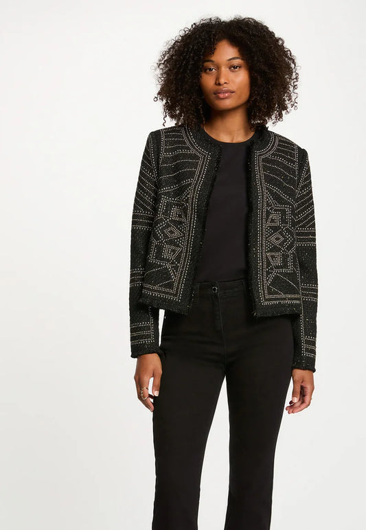 Chaqueta recta con tachuelas mujermorgan 252-VLIKY