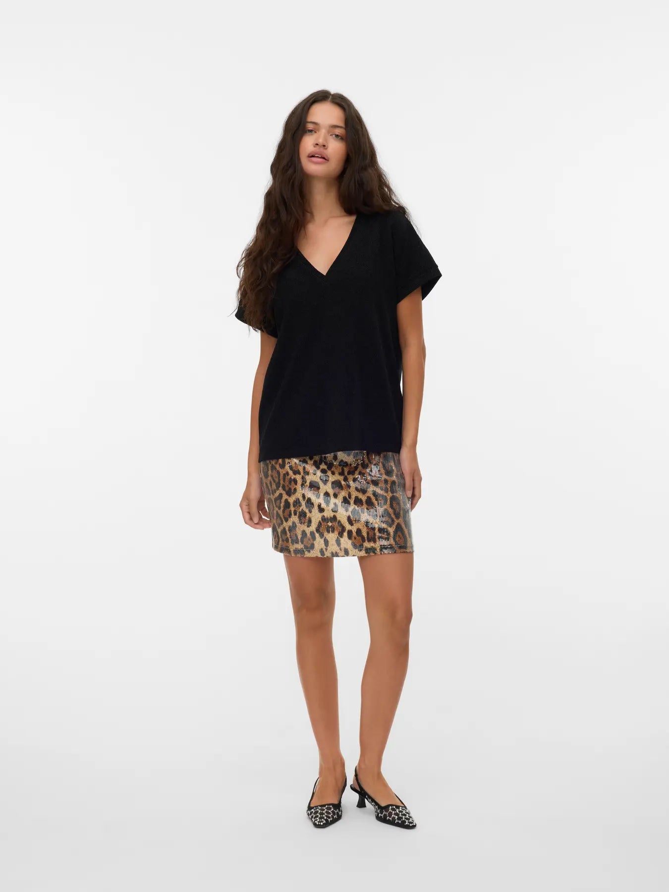 TOP BRILLO CUELLO EN V VERO MODA 10338179