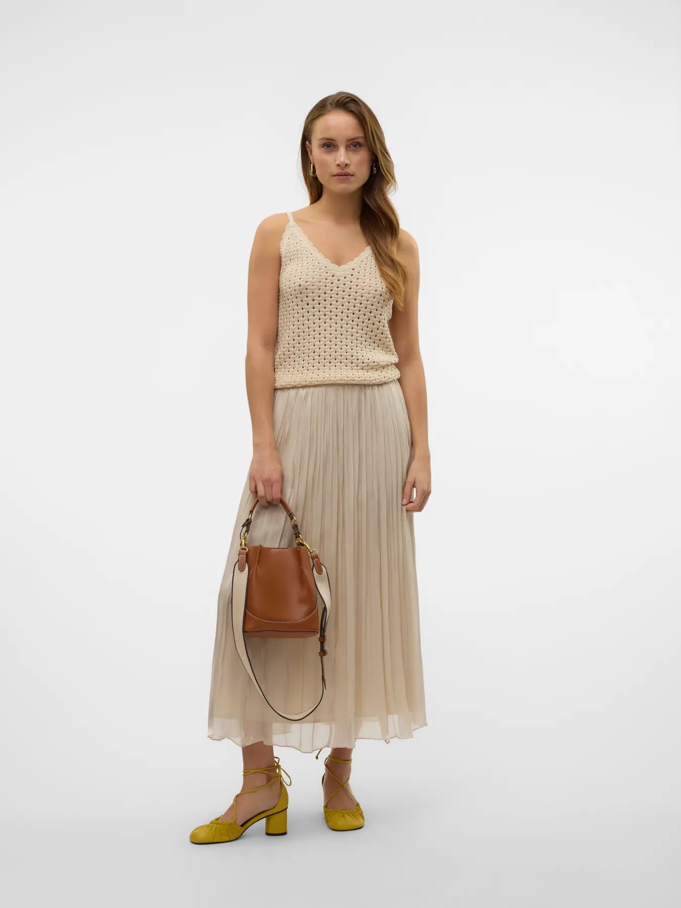 FALDA LARGA EN ECRU VERO MODA 10328017