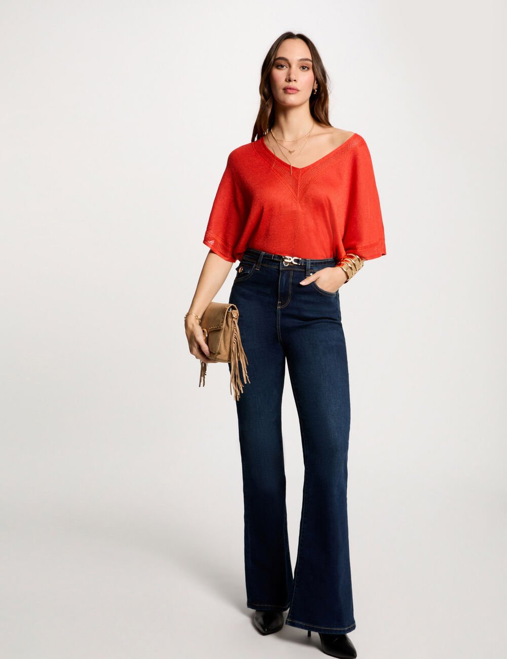 JERSEY MUJER  ESCOTE V MANGA CORTA MORGAN 241-MCHRIS