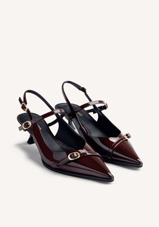 ZAPATOS TACÓN DESTALONADOS EFECTO CHAROL SABIN
