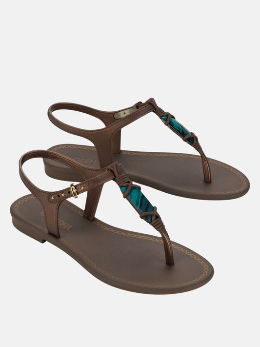 SANDALIA MUJER GRENDHA CACAU RUSTICA BRONZE
