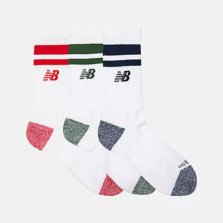 PACK CALCETINES NEW BALANCE PREMIUM STRIPE CREW LAS35210AS1
