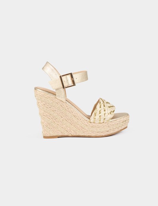 SANDALIAS CON PLATAFORMAS AMARILLO ORO MUJER MORGAN 251-1PAULI